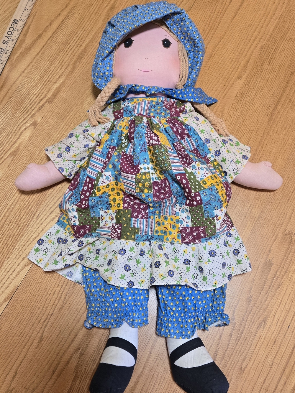 Vintage 1970s 27" Original Holly Hobbie Knickerbocker Rag Doll